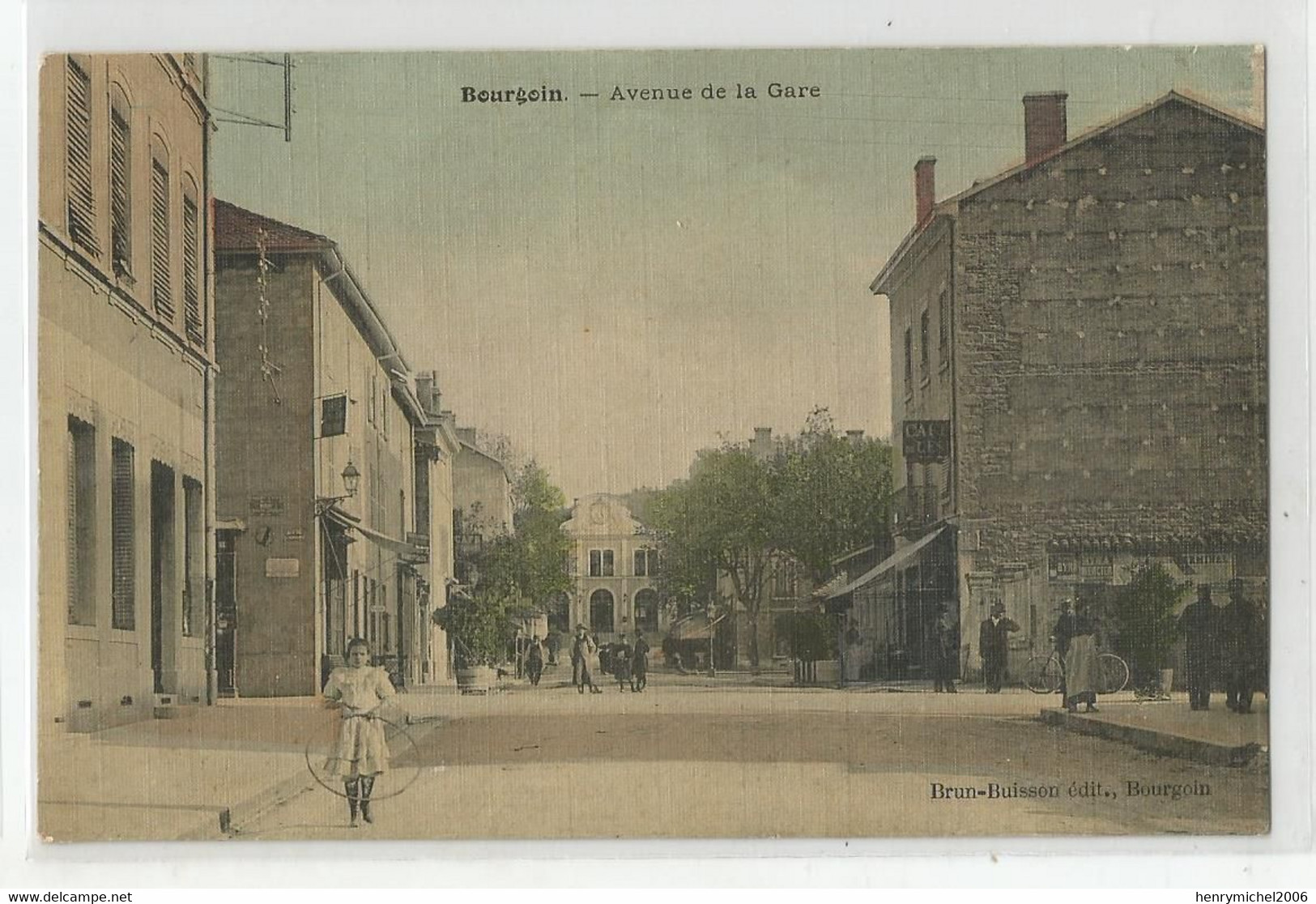 38 Isère Bourgoin Café De L'est Avenue De La Gare Carte Toilée Ed Brun Buisson - Bourgoin