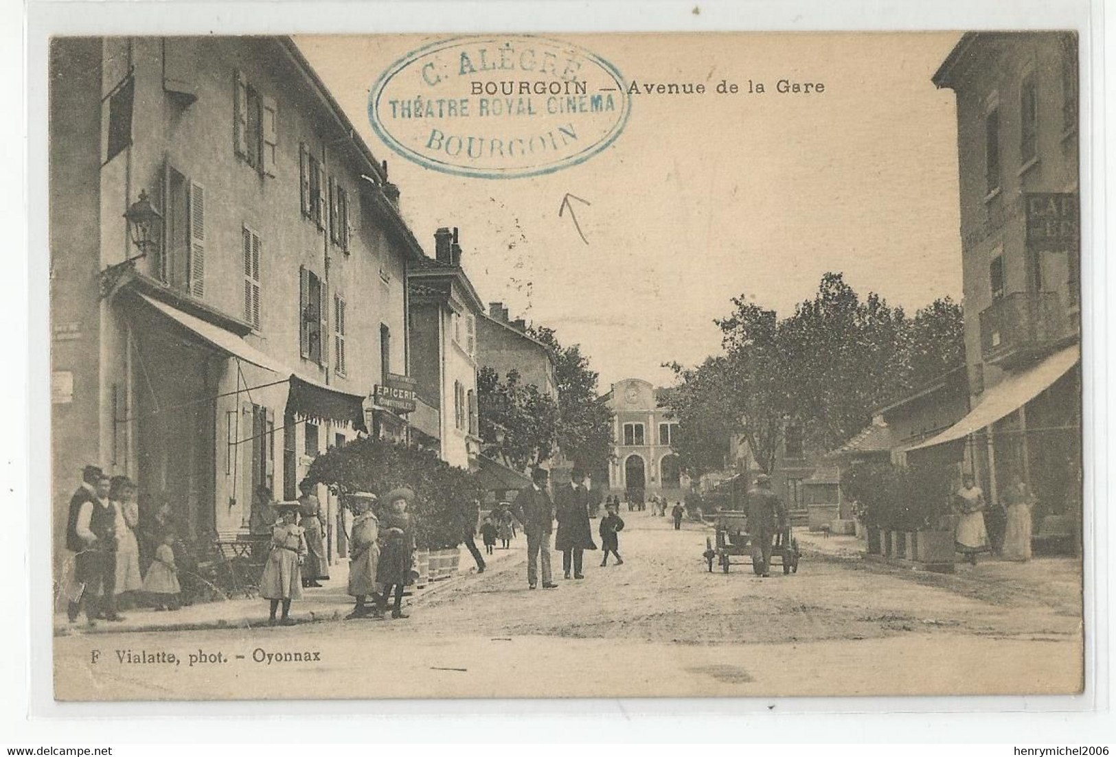 38 Isère Bourgoin Cachet Alègre Théatre Royal Cinema Avenue De La Gare Ed Vialatte Oyonnax - Bourgoin