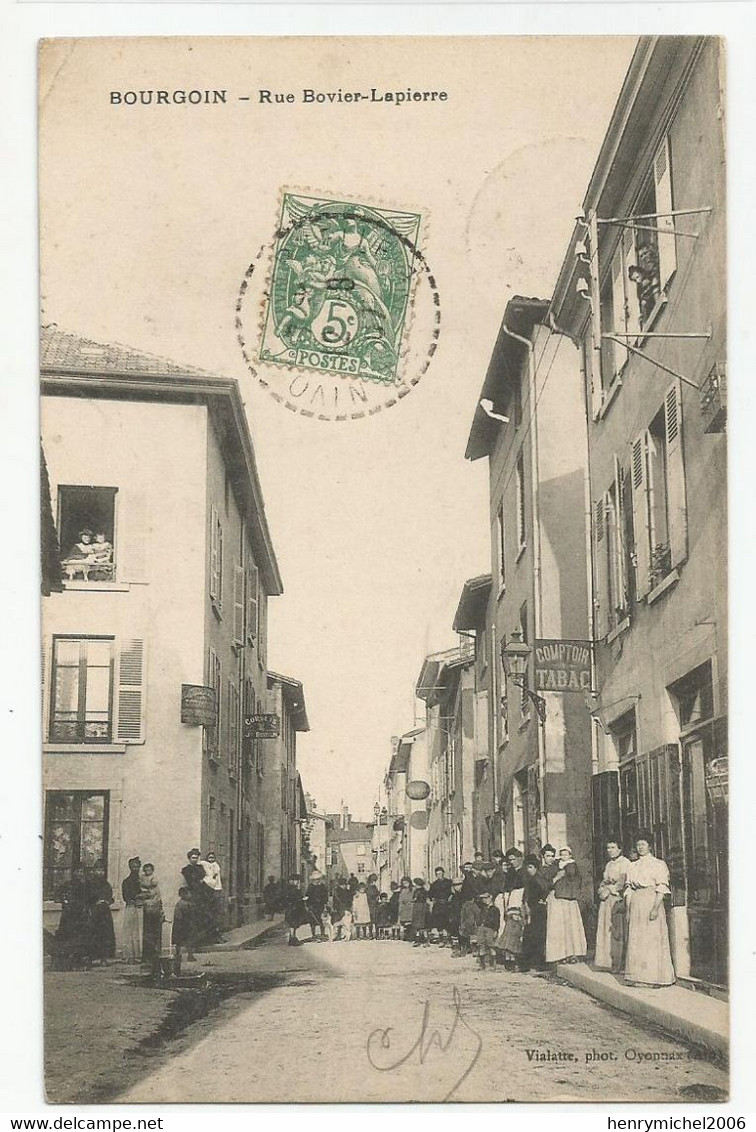 38 Isère Bourgoin Comptoir Tabac Animé Rue Bovier Lapierre - Bourgoin