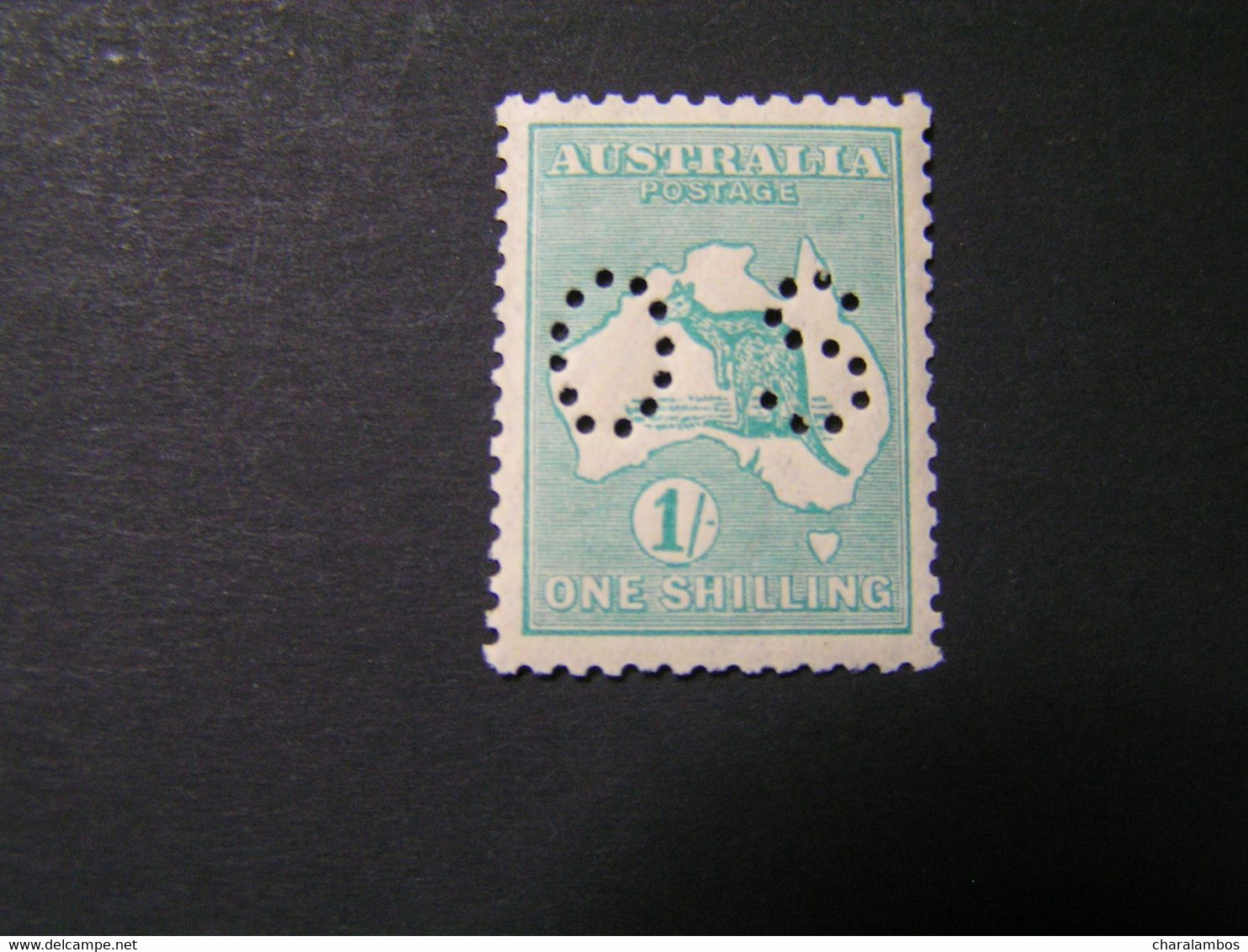 AUSTRALIA 1913-33 PUNCTURED OS SMALL OS 1/- Gren  MNH.. - Servizio