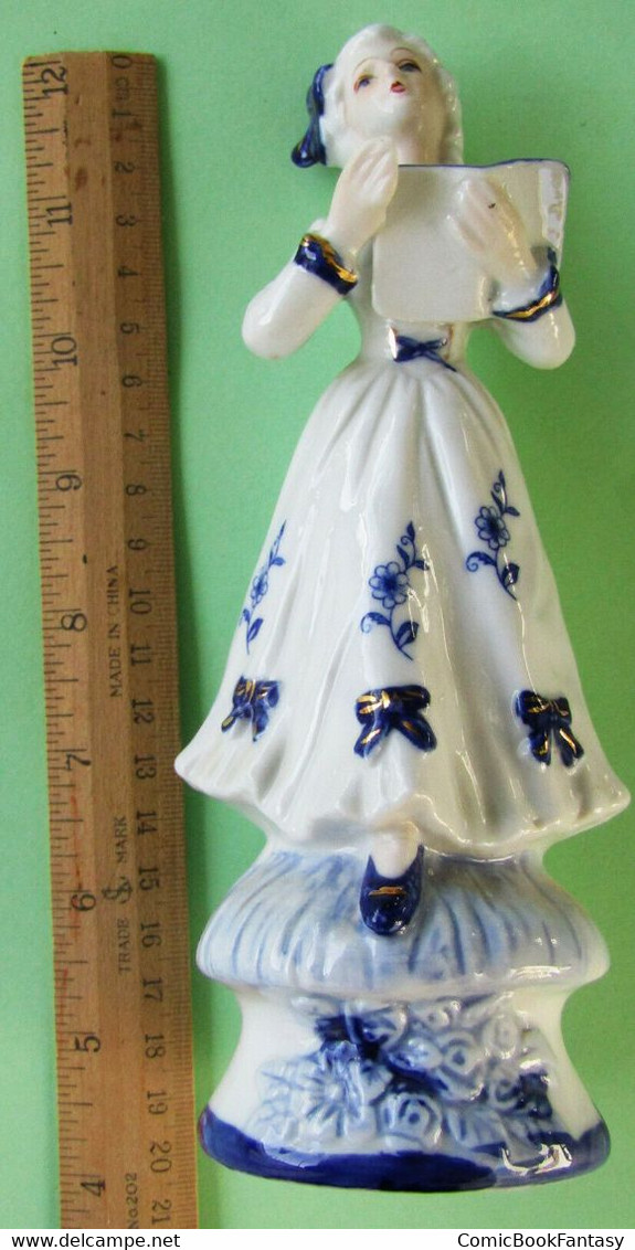 Vintage Figurine Victorian Reading Lady 6 X 19 Cm - Very Rare. Collectible - Personen