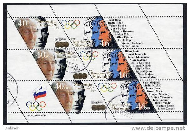 SLOVENIA 1992 Summer Olympics: Barcelona Sheetlet Used.  Michel 27-28 - Eslovenia