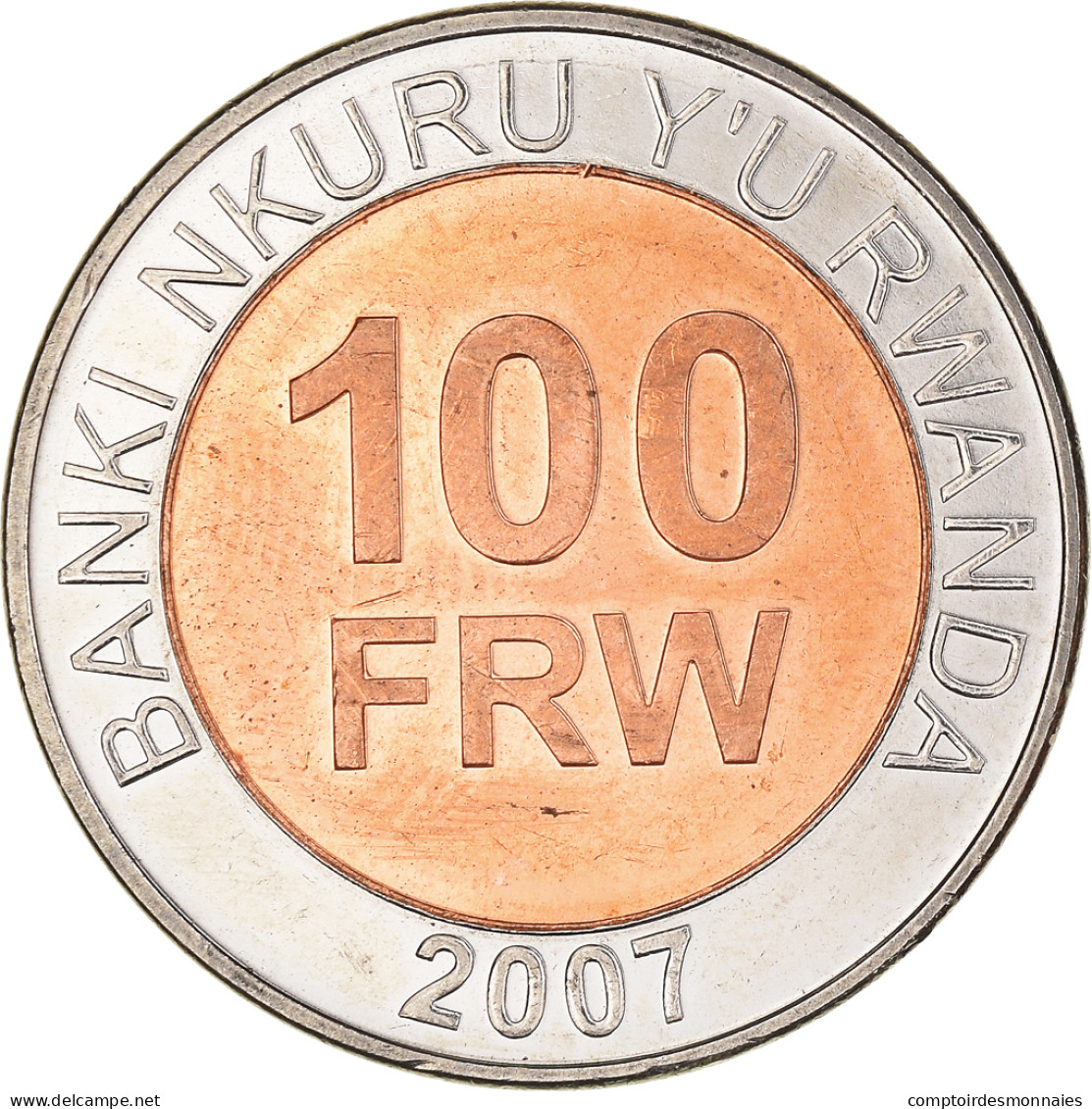 Monnaie, Rwanda, 100 Francs, 2007, British Royal Mint, SPL, Bimétallique, KM:32 - Rwanda