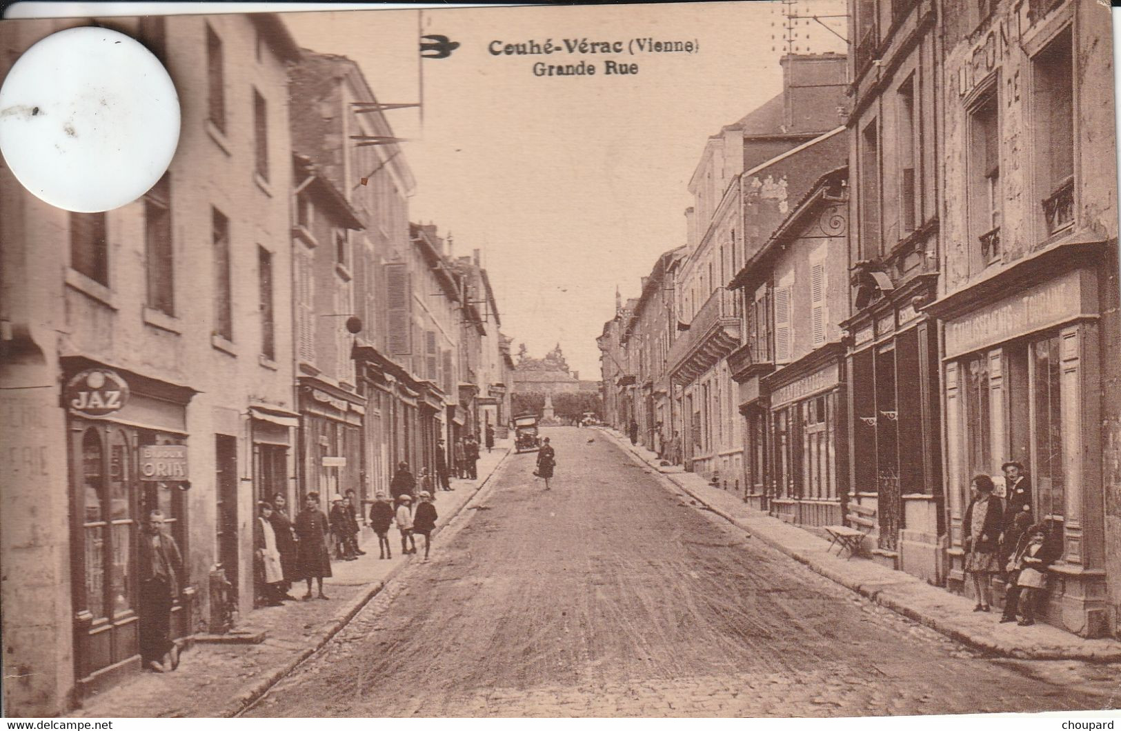 86 - Très Belle Carte Postale Ancienne De Couhé Vérac   Grande Rue - Autres & Non Classés