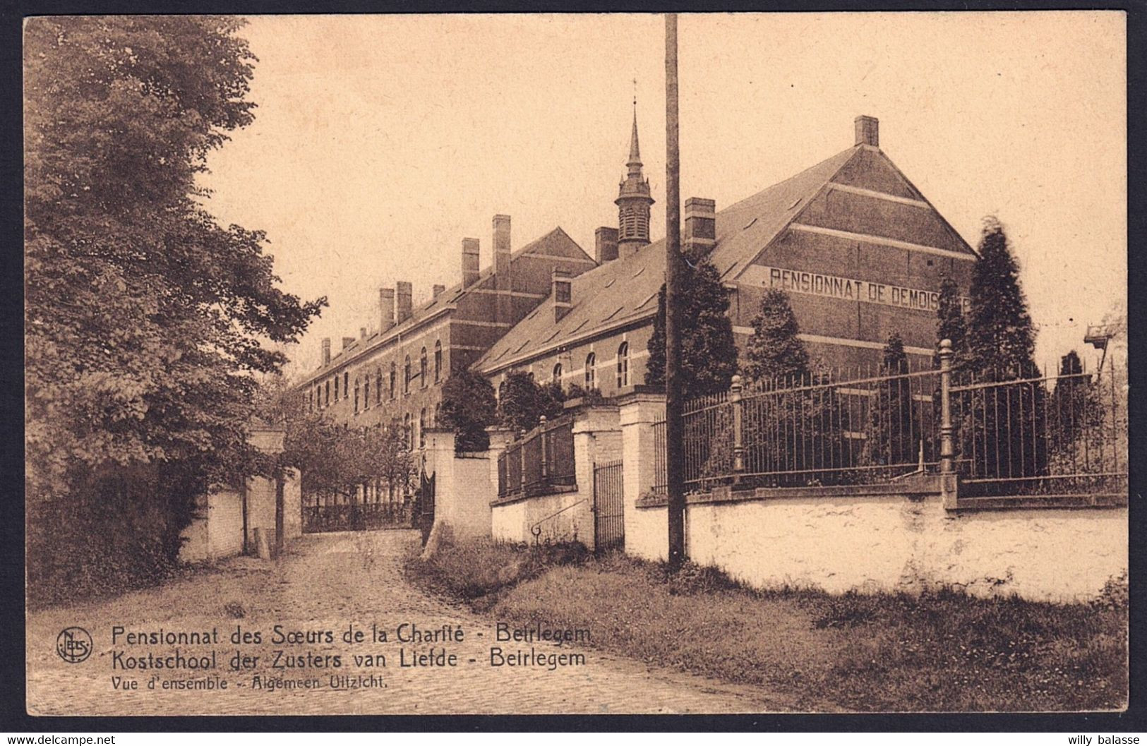 +++ CPA - BEIRLEGEM - BEERLEGEM - Pensionnat Des Soeurs De La Charité - Vue D'ensemble  // - Zwalm