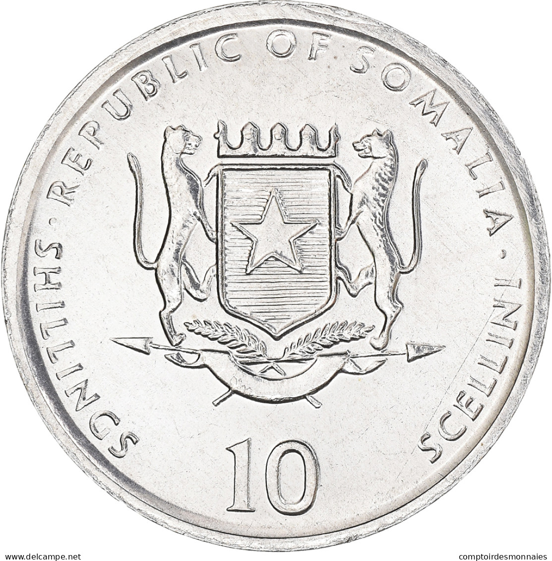 Monnaie, Somalie, 10 Shillings / Scellini, 2000, SPL, Aluminium, KM:46 - Somalia