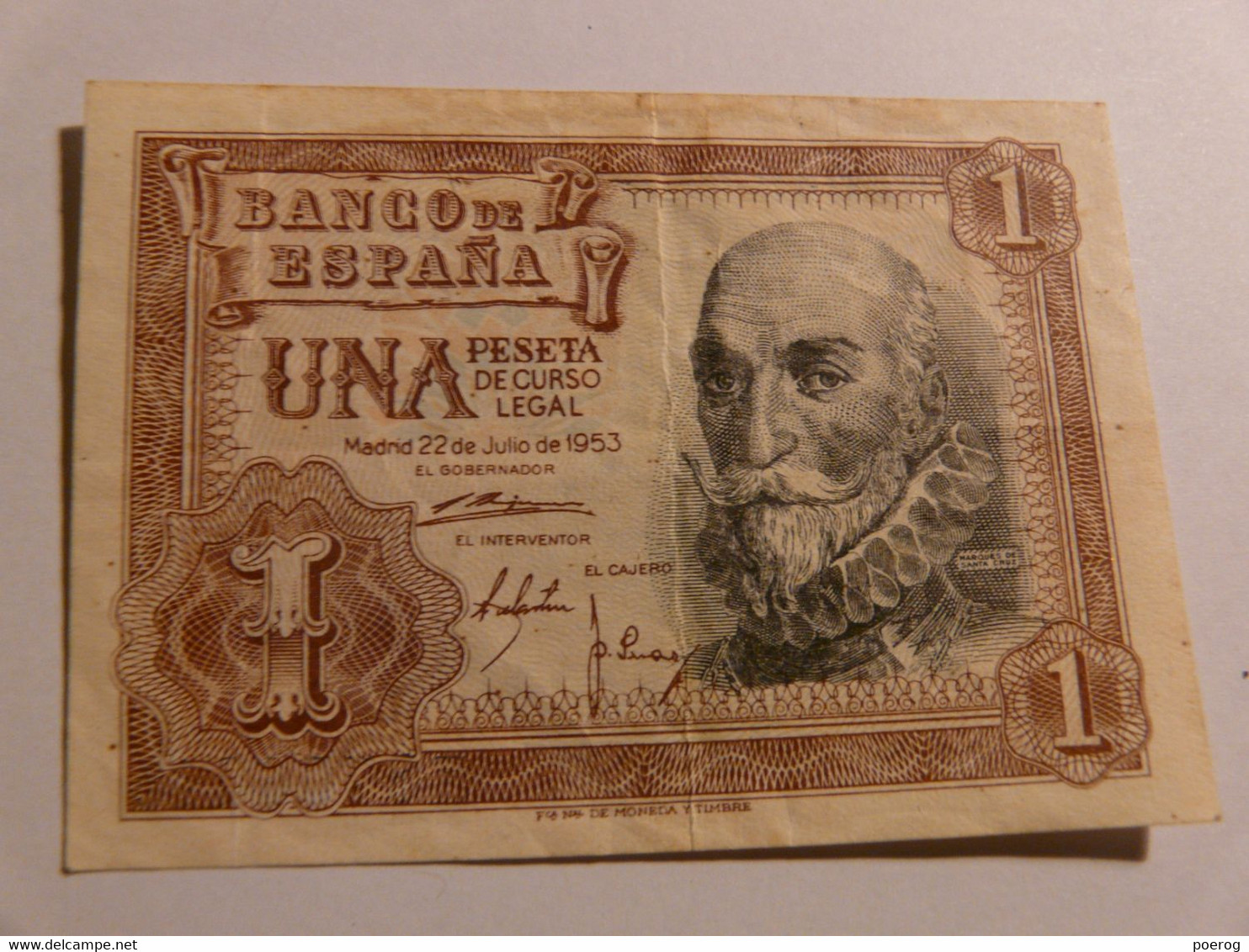 ESPAGNE 1 PESETA - 22 JUILLET 1953 - Bon état - Espana Spain Banknote - 1-2 Peseten