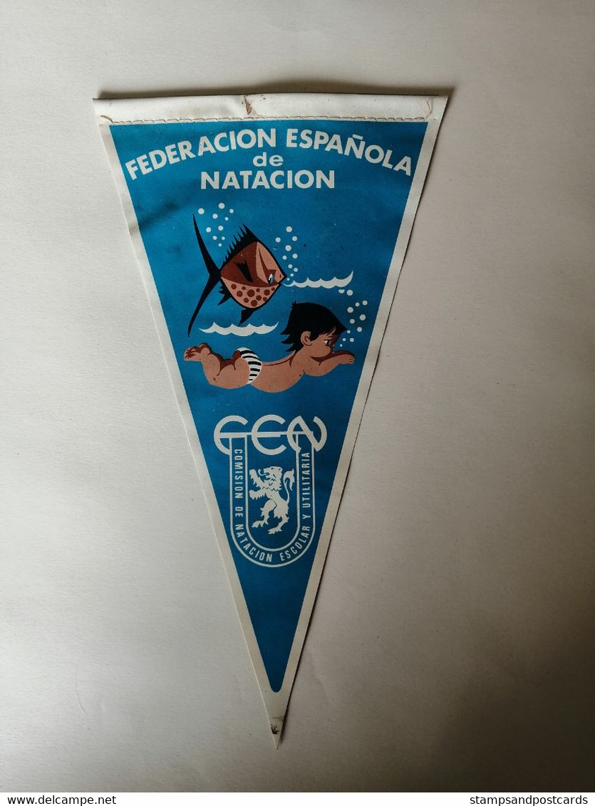 Espagne España Natation Federacion Española De Natacion Fanion Spain Swimming Federation Pennant - Swimming