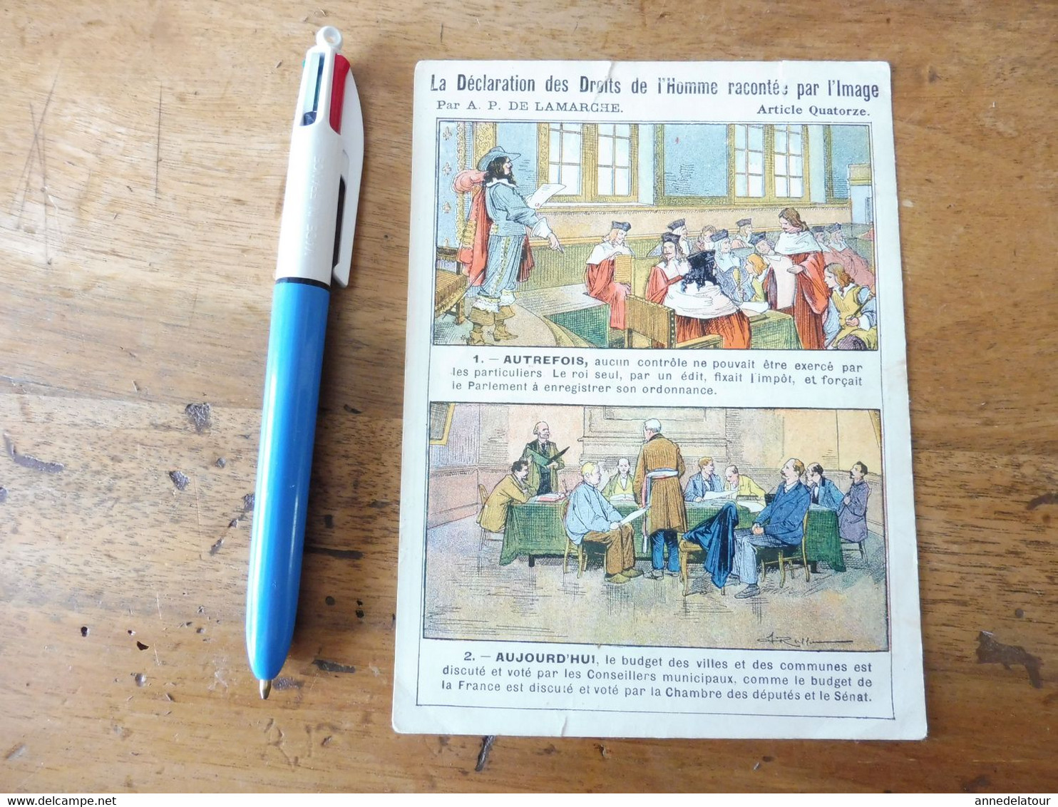 Déclaration Des DROITS DE L'HOMME  Par L'image ,par A. P. De La Marche (contre BONS POINTS Dans Les écoles En 1909 ) - Verzamelingen