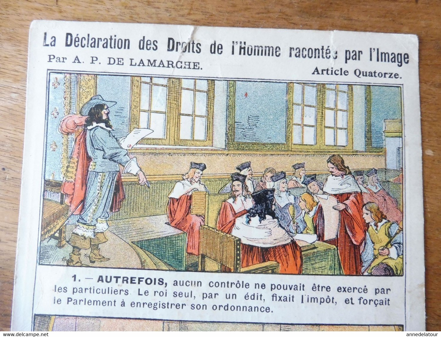 Déclaration Des DROITS DE L'HOMME  Par L'image ,par A. P. De La Marche (contre BONS POINTS Dans Les écoles En 1909 ) - Collezioni