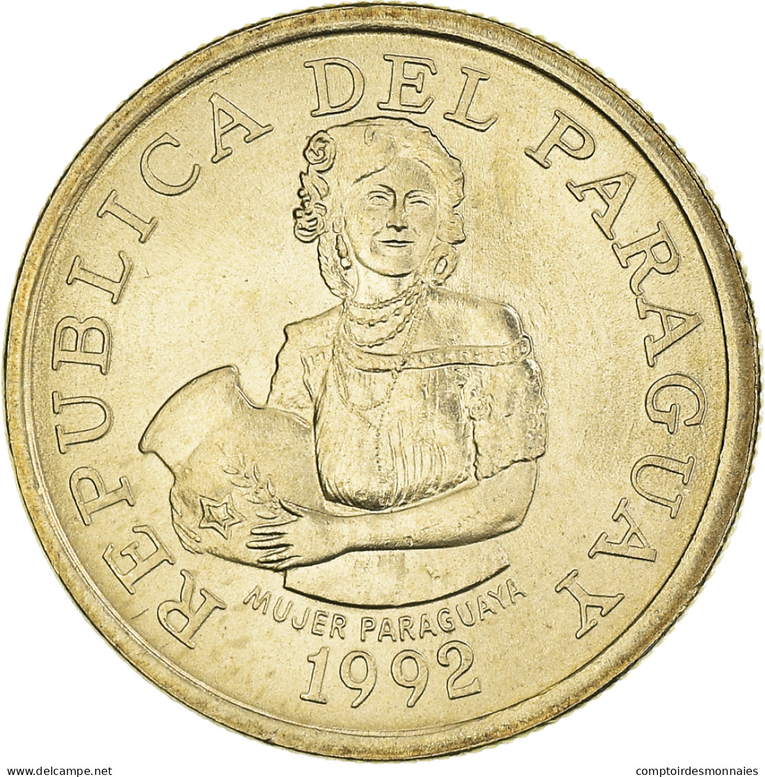 Monnaie, Paraguay, 5 Guaranies, 1992, SUP+, Nickel-Bronze, KM:166a - Paraguay