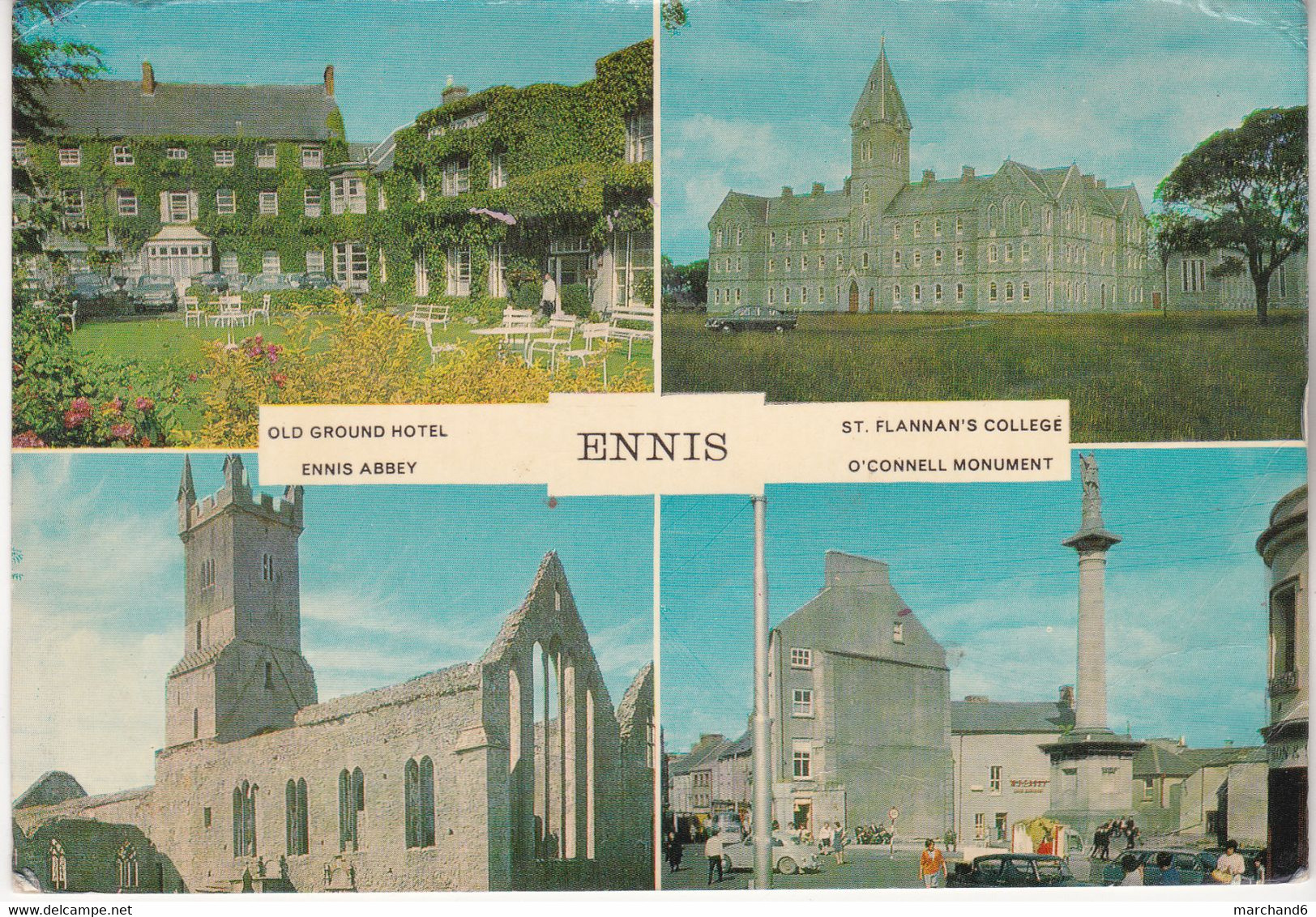 Ennis Old Ground Hotel Abbey St Flannan's Collège O Connell Monument édition Cordall N°309 - Clare