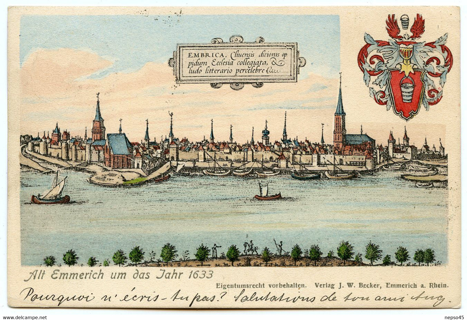 Alt Emmerich Am Rhein Um Das Jahr 1633.le Vieil Emmerich Dans Les Années 1633 - Bocholt