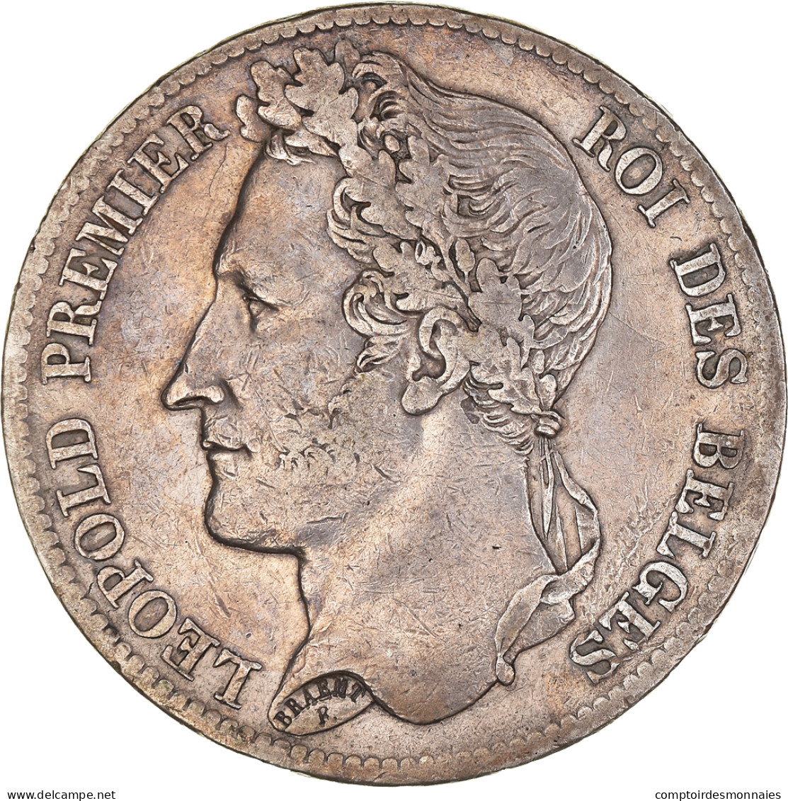 Monnaie, Belgique, Leopold I, 5 Francs, 5 Frank, 1834, Tranche B, TB+, Argent - 5 Francs