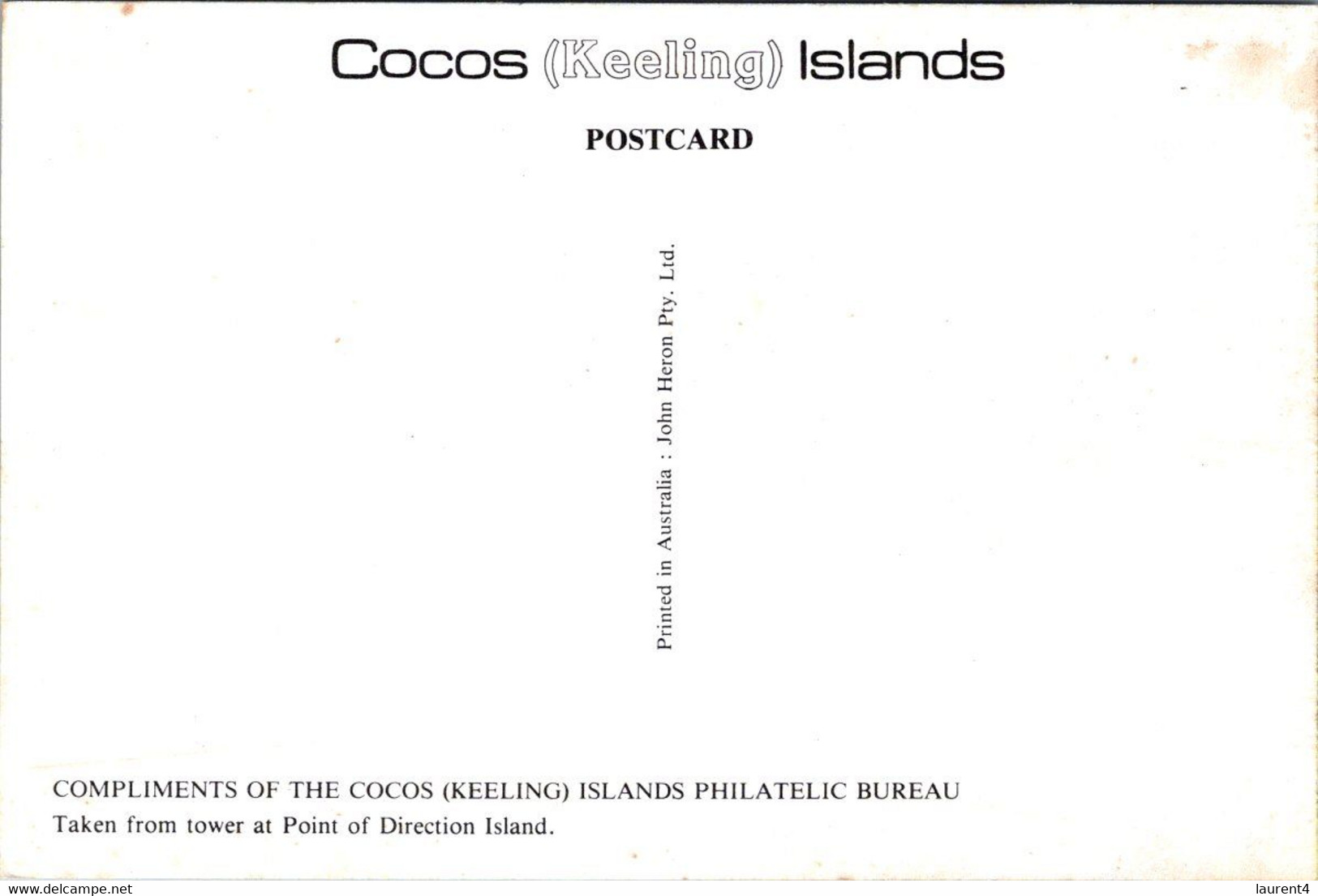 (1 H 27) Australia - Cocos (Keeling Island) - Direction Island - Cocoseilanden