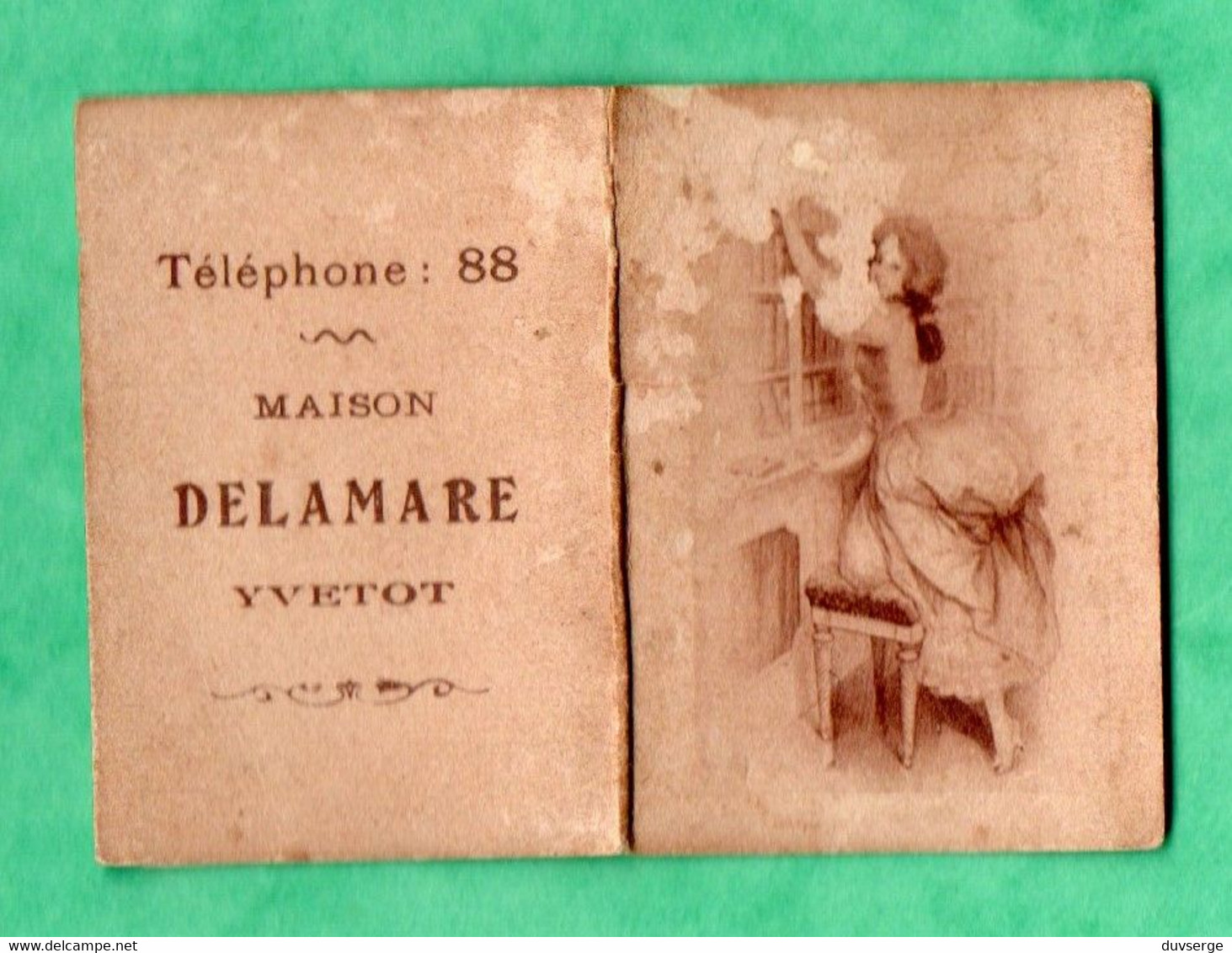 Mini Calendrier 1922 Pub De La Maison Delamare à Yvetot 24 Pages (format 3,5cm X 5cm) Pelurage Sur L ' Image 6 Scans - Petit Format : 1921-40