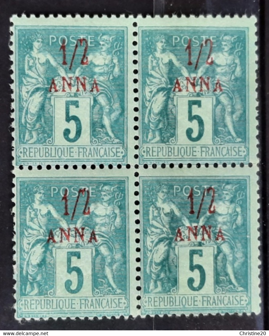 Zanzibar 1894/96 N°1 En Bloc De 4 **TB Cote 120€ - Nuevos