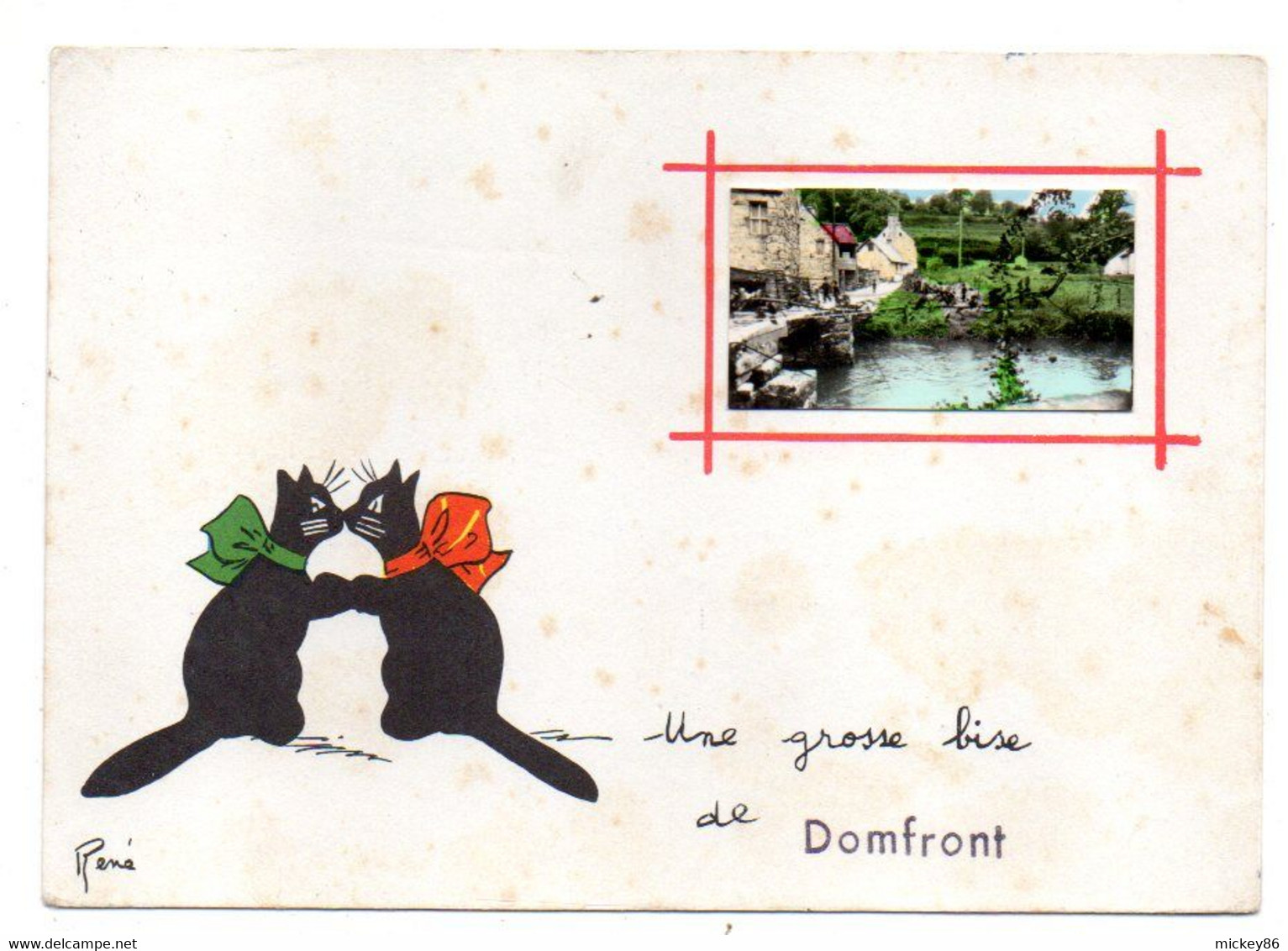 DOMFRONT --1978--illustrateur René (chats Noirs)--fantaisie--mini-vue ---... .....à Saisir - Domfront