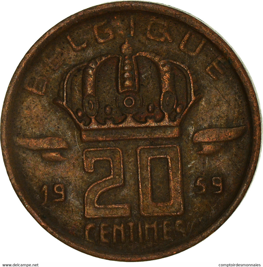 Monnaie, Belgique, 20 Centimes, 1959 - 20 Cents