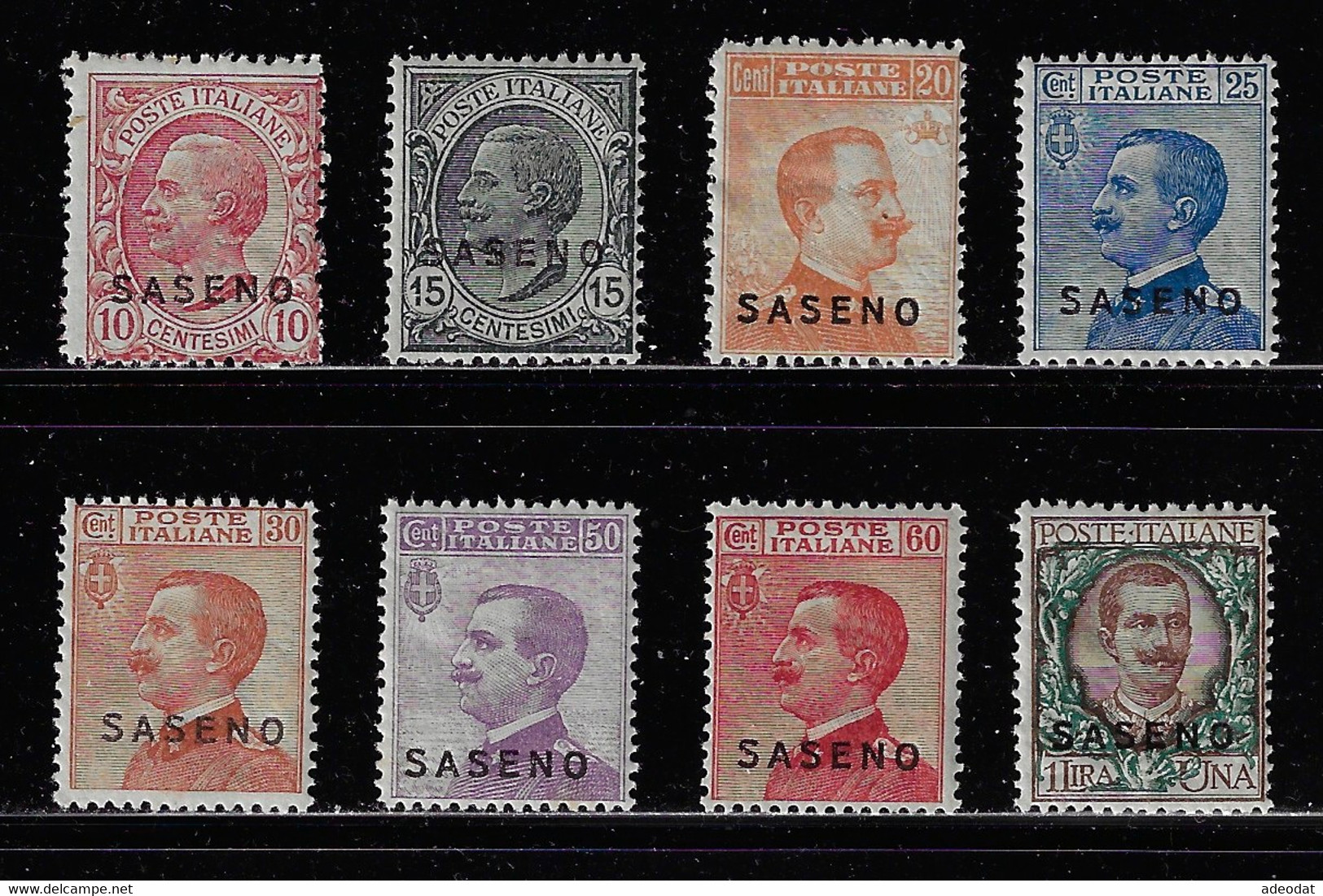 SASENO 1923 SCOTT 1-8 MH HIGH VALUE - Saseno