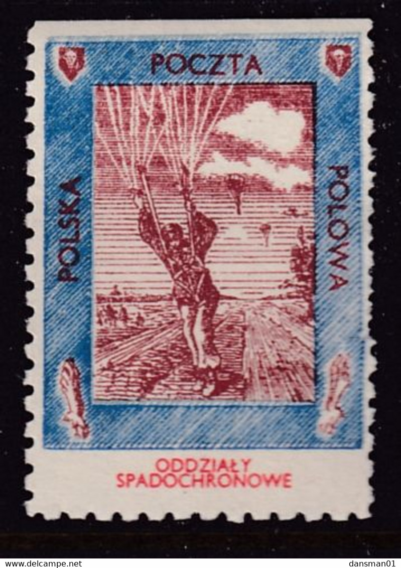 POLAND WWII Parachute Label Double Print Mint Never Hinged - Viñetas De La Liberación