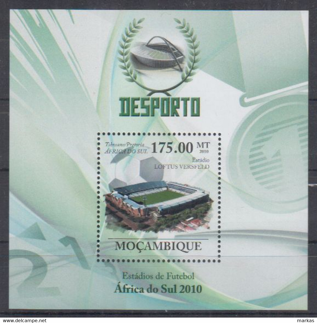 W10. Mozambique MNH 2010 Sports - Football Stadiums Of South Africa 2010 - 2010 – South Africa