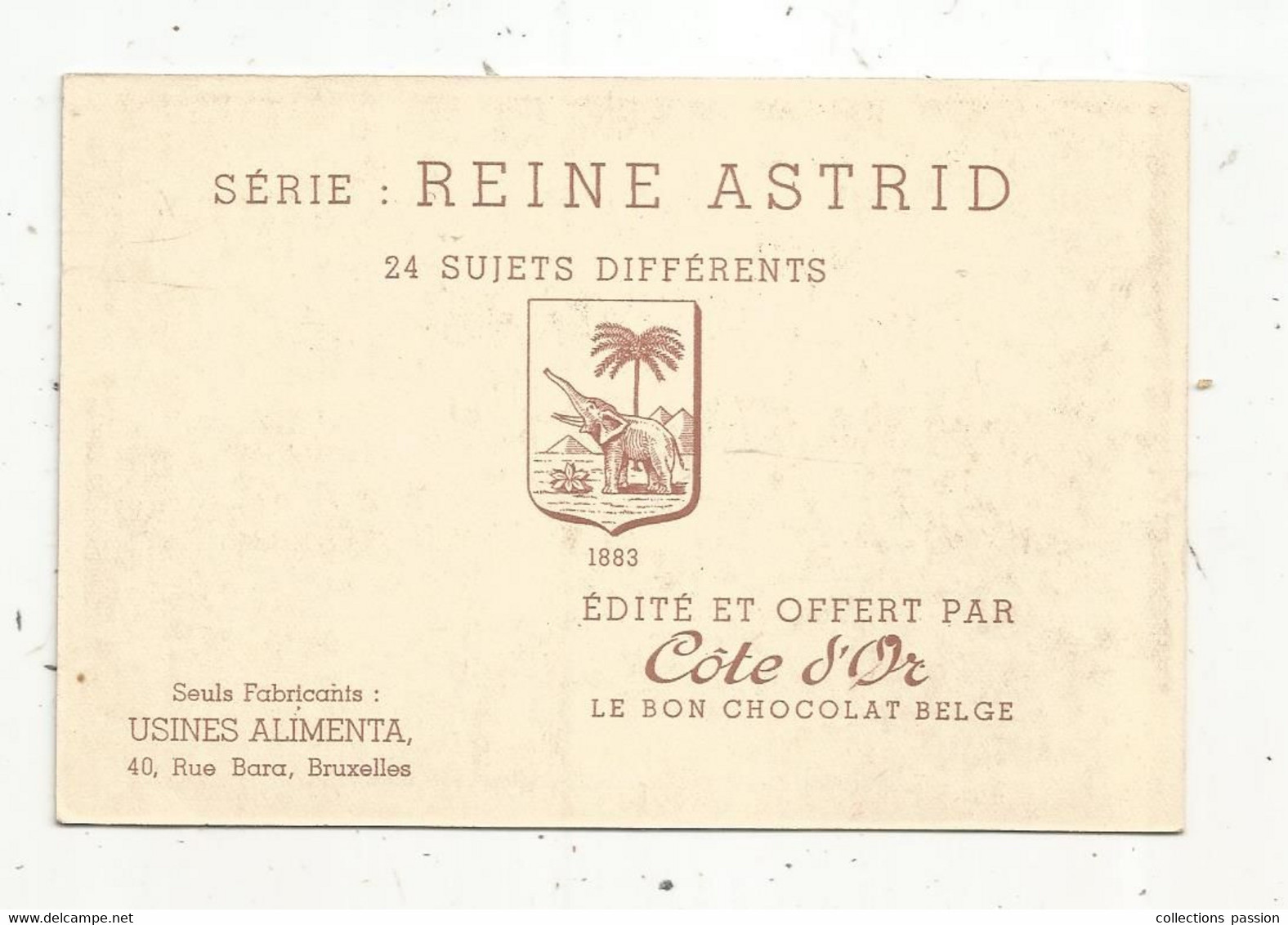 Chromo , CHOCOLAT COTE D'OR ,série : REINE ASTRID, N° 16, Inauguration De L'exposition De Bruxelles ,1935, Pompiers - Côte D'Or