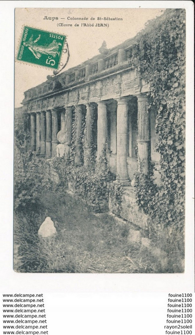 Carte D' Aups Colonnade De Saint Sébastien  ( Recto Verso ) - Aups