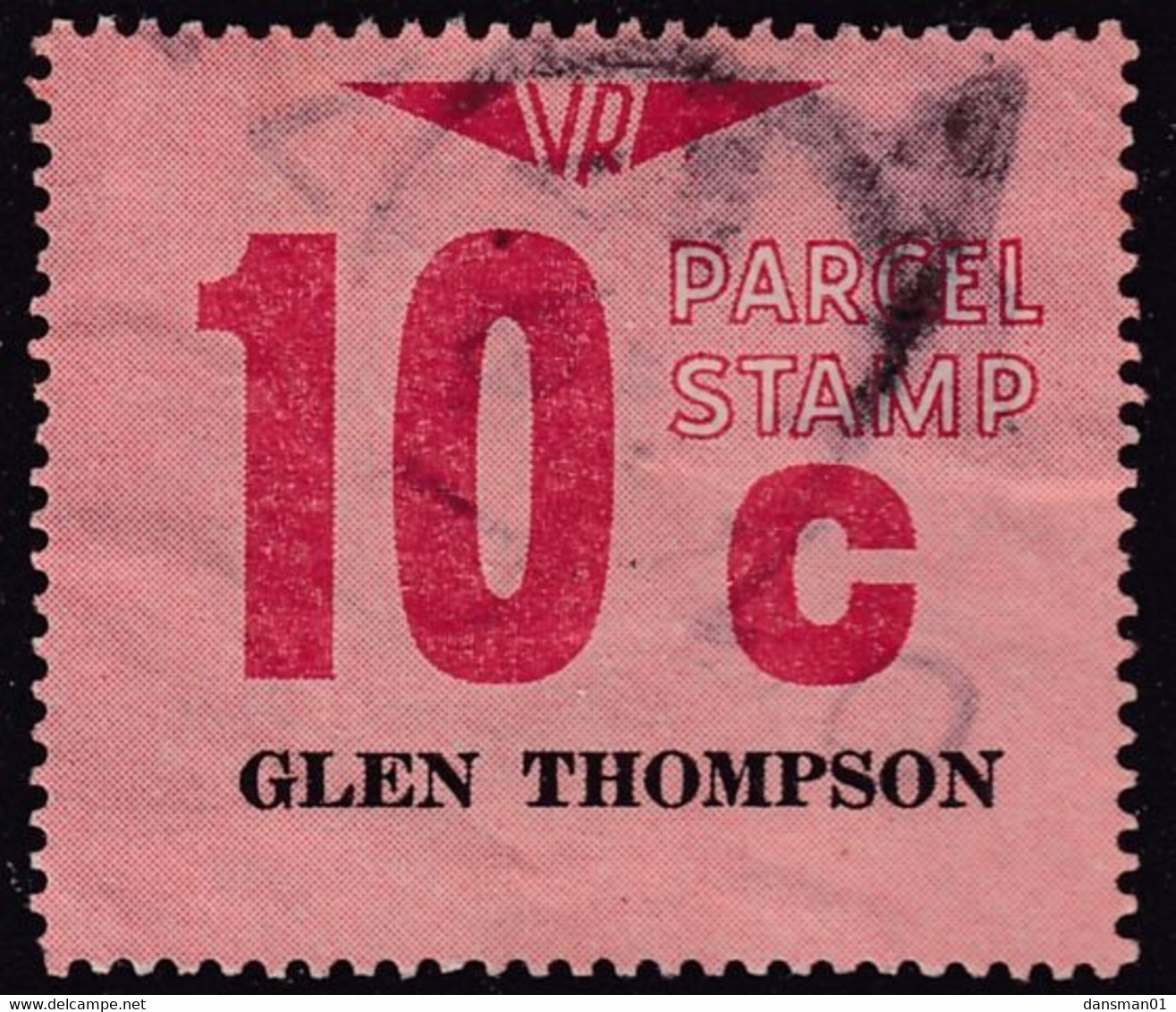 Victoria 1966 Railway Parcel Stamp 10c GLEN THOMPSON Used - Errors, Freaks & Oddities (EFO)