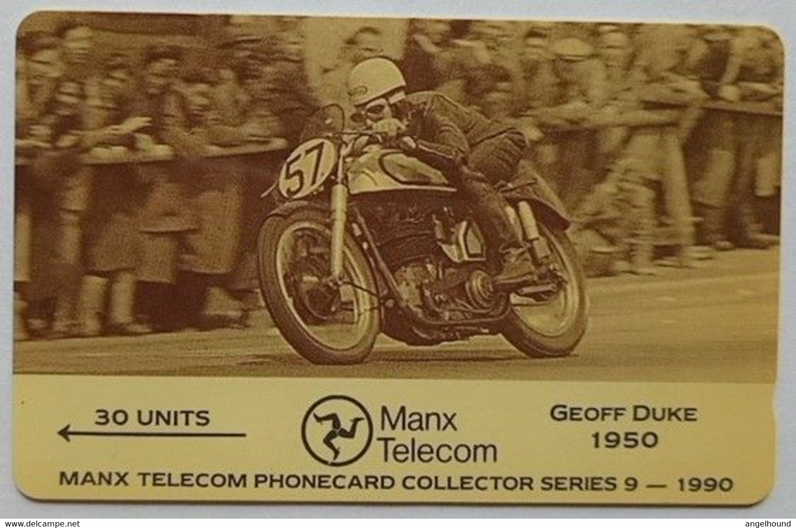 Isle Of Man 30 Units 7IOMD Geoff Duke 1950 ( Collector Series 9-1990 ) - Isla De Man