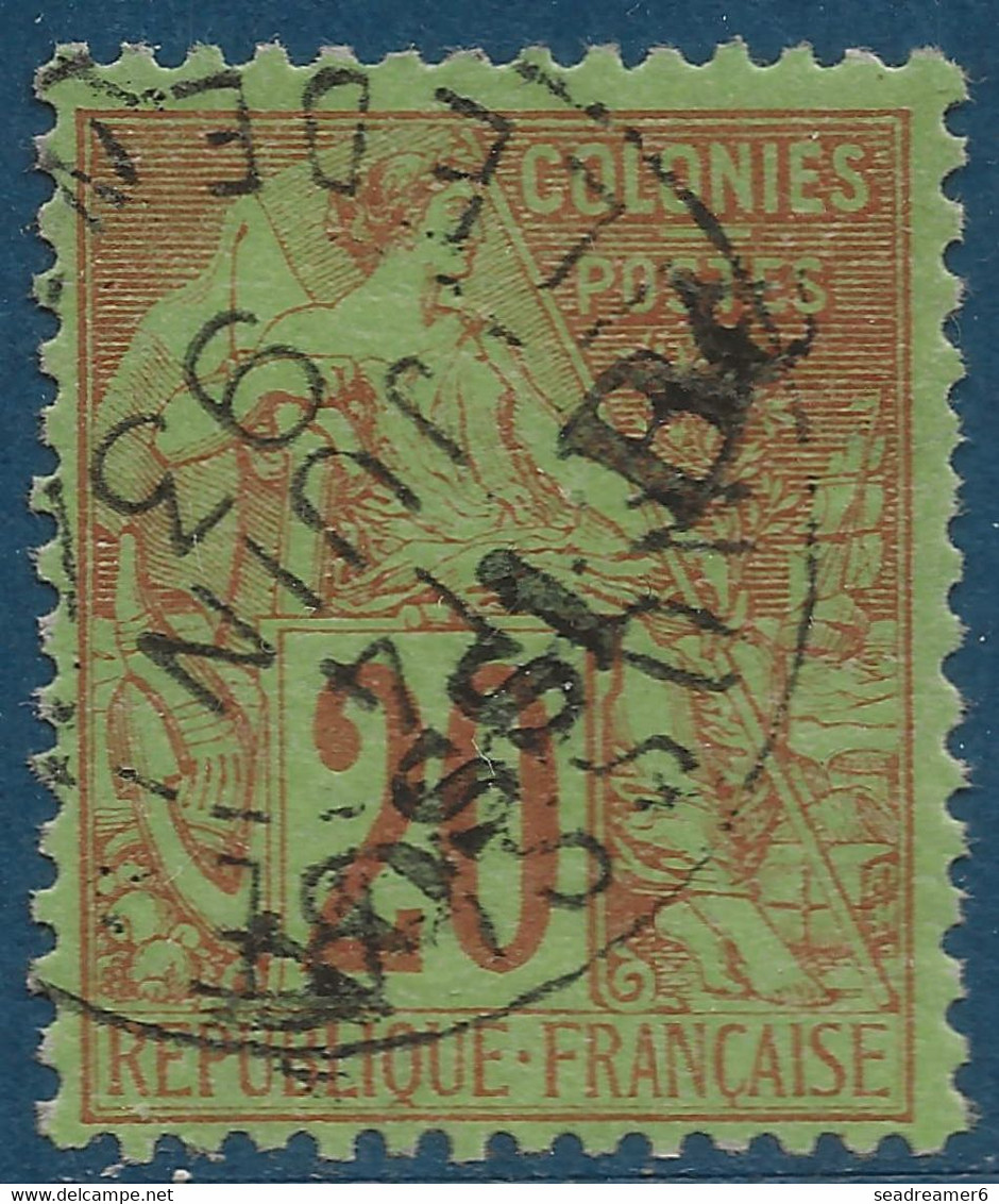France Colonies Nossi Bé N°25 Oblitéré Ile De Nossi Bé 20c Brique Sur Vert Superbe !! Signé Calves - Used Stamps