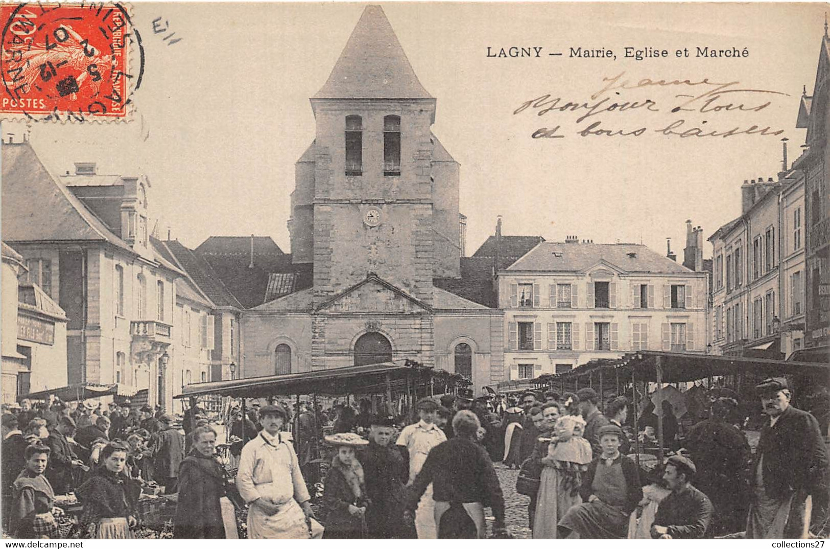 77-LAGNY-MAIRIE , EGLISE ET MARCHE - Lagny Sur Marne