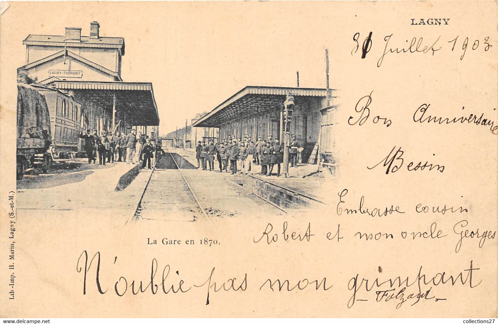 77-LAGNY-LA GARE EN 1870 - Lagny Sur Marne