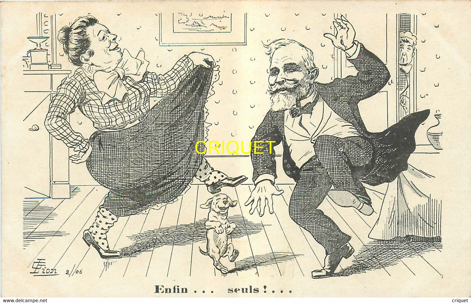 Illustrateur Lion, Politique Satirique, Enfin Seuls, Loubet Qui Danse, 1906 - Lion