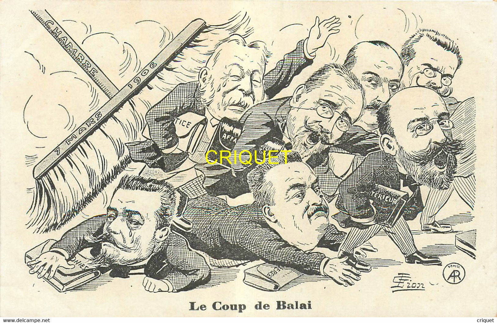 Illustrateur Lion, Politique Satirique, Le Coup De Balai, Loubet, Doumer ... - Lion