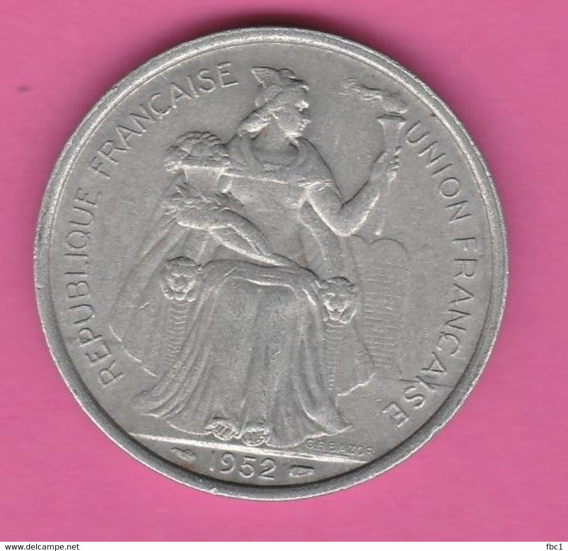 Nouvelle Calédonie - 5 Francs - 1952 - TTB - Nieuw-Caledonië