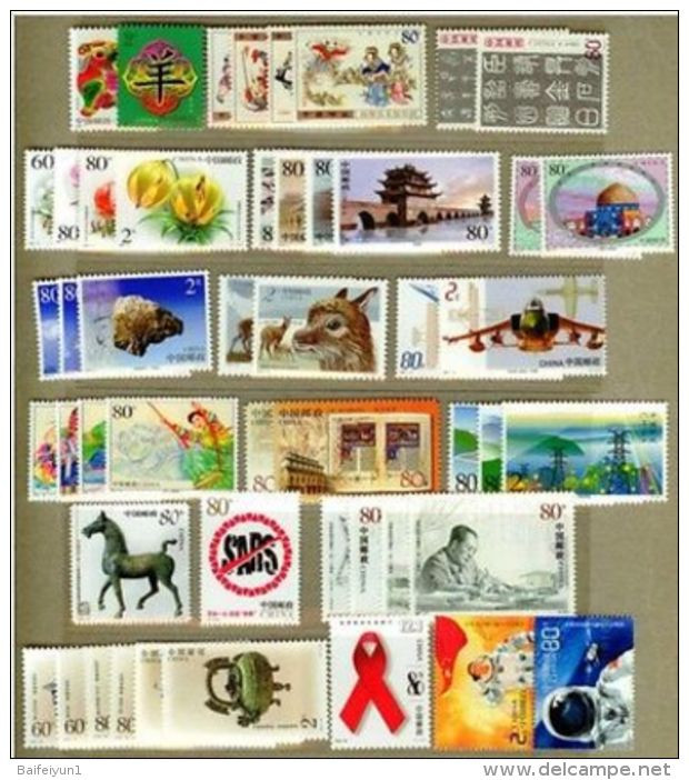 China 2003 Whole Full Year Set MNH - Volledig Jaar