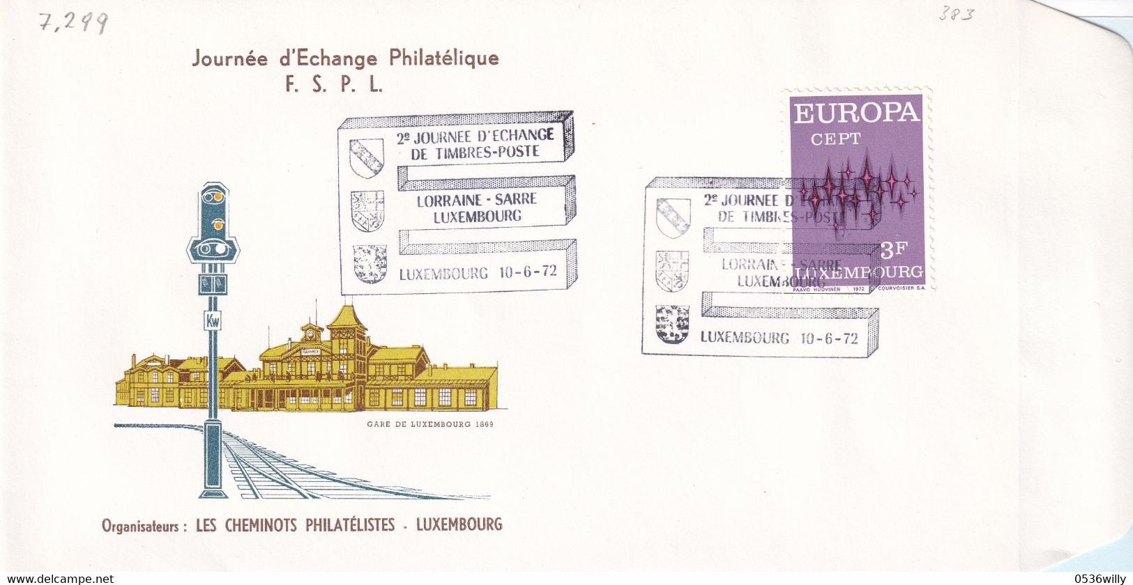 Luxembourg 1972. Journée D'Echange Phil. FSPL (7.299) - Briefe U. Dokumente