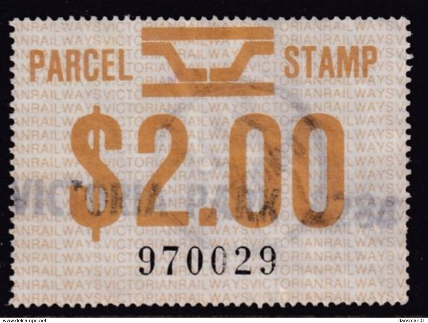 Victoria 1981 Railway Parcel Stamp $2 Used - Errors, Freaks & Oddities (EFO)