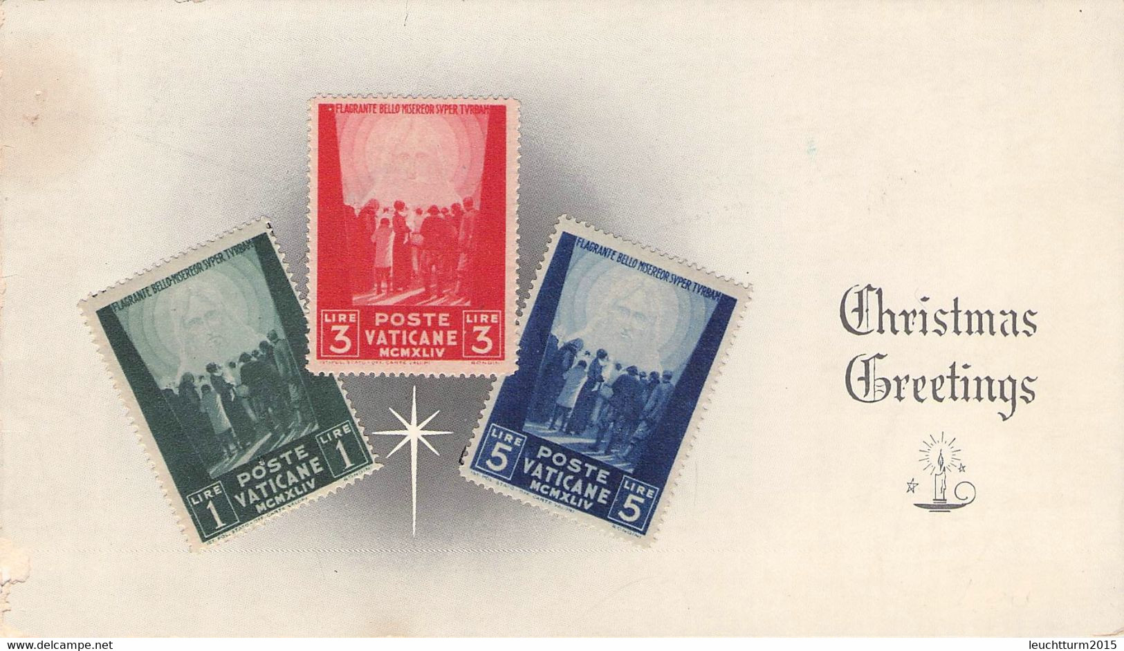 VATICAN - CHRISTMAS GREETINGs WITH 3 STAMPS Mi #113-115 / ZO133 - Lettres & Documents