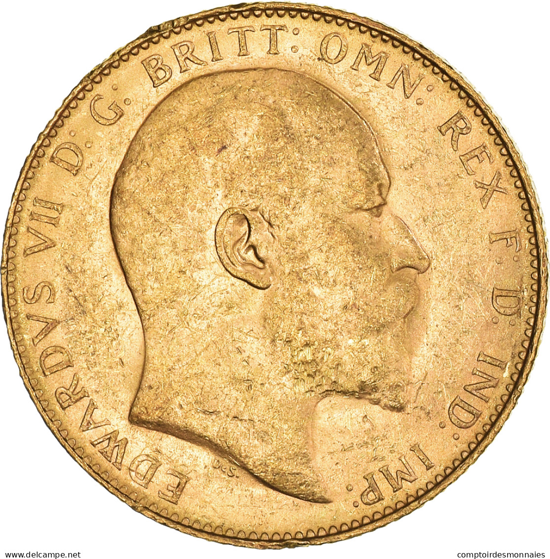 Monnaie, Grande-Bretagne, Edward VII, Sovereign, 1909, Londres, Souverain, TTB+ - 1 Sovereign