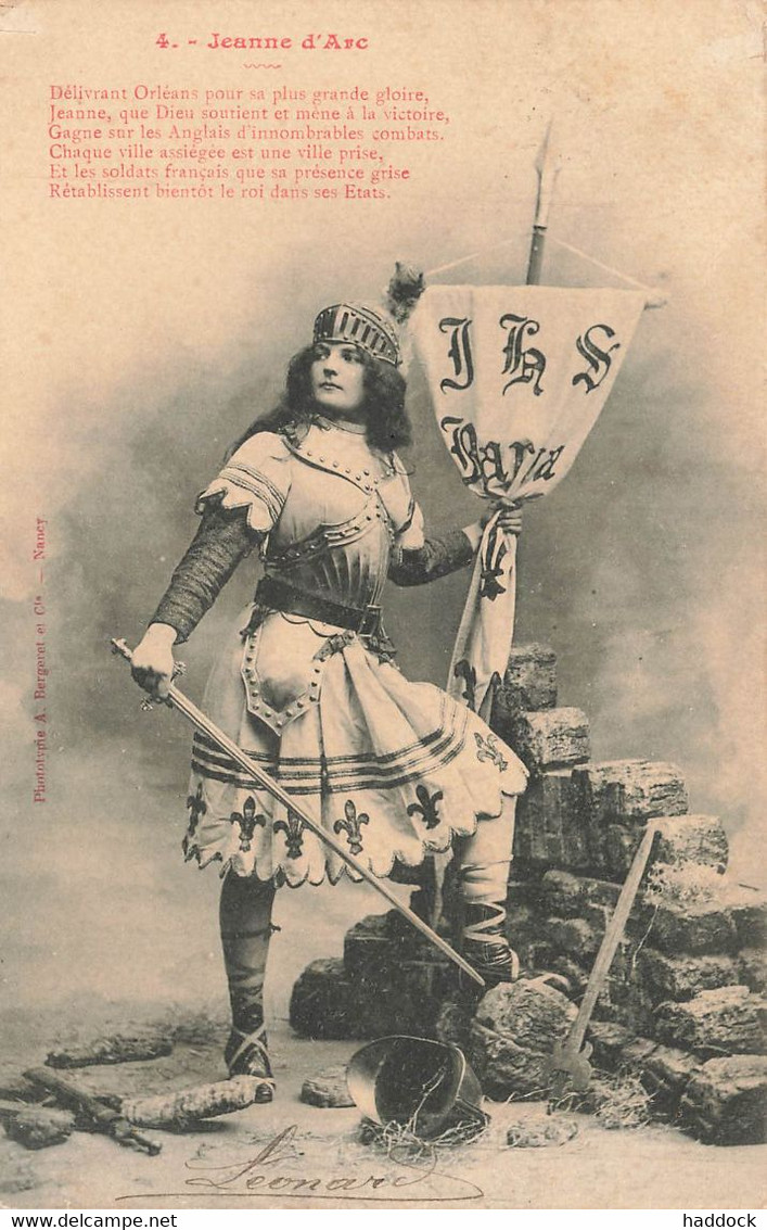 CARTE DE BERGERET : JEANNE D'ARC N°4 - Bergeret