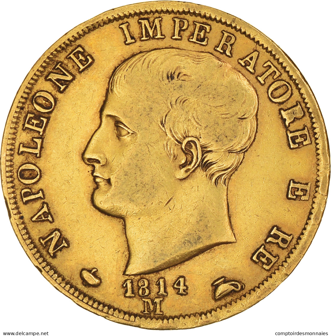 Monnaie, États Italiens, KINGDOM OF NAPOLEON, Napoleon I, 40 Lire, 1814, Milan - Napoléonniennes