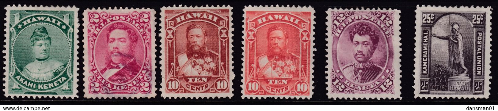 HAWAII 1883 Bank Note Sc 42-47 Mint Hinged - Hawaii