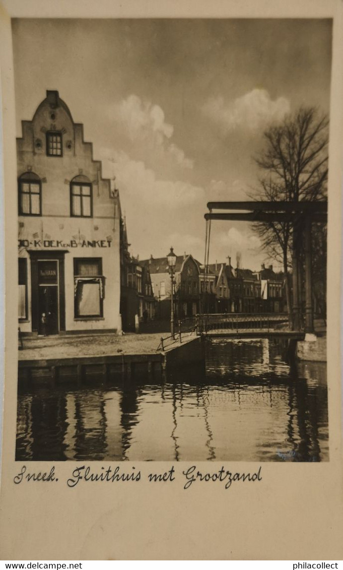 Sneek // Echte Foto // Fluithuis (koek En Banket) Met Grootzand 1934 - Sneek