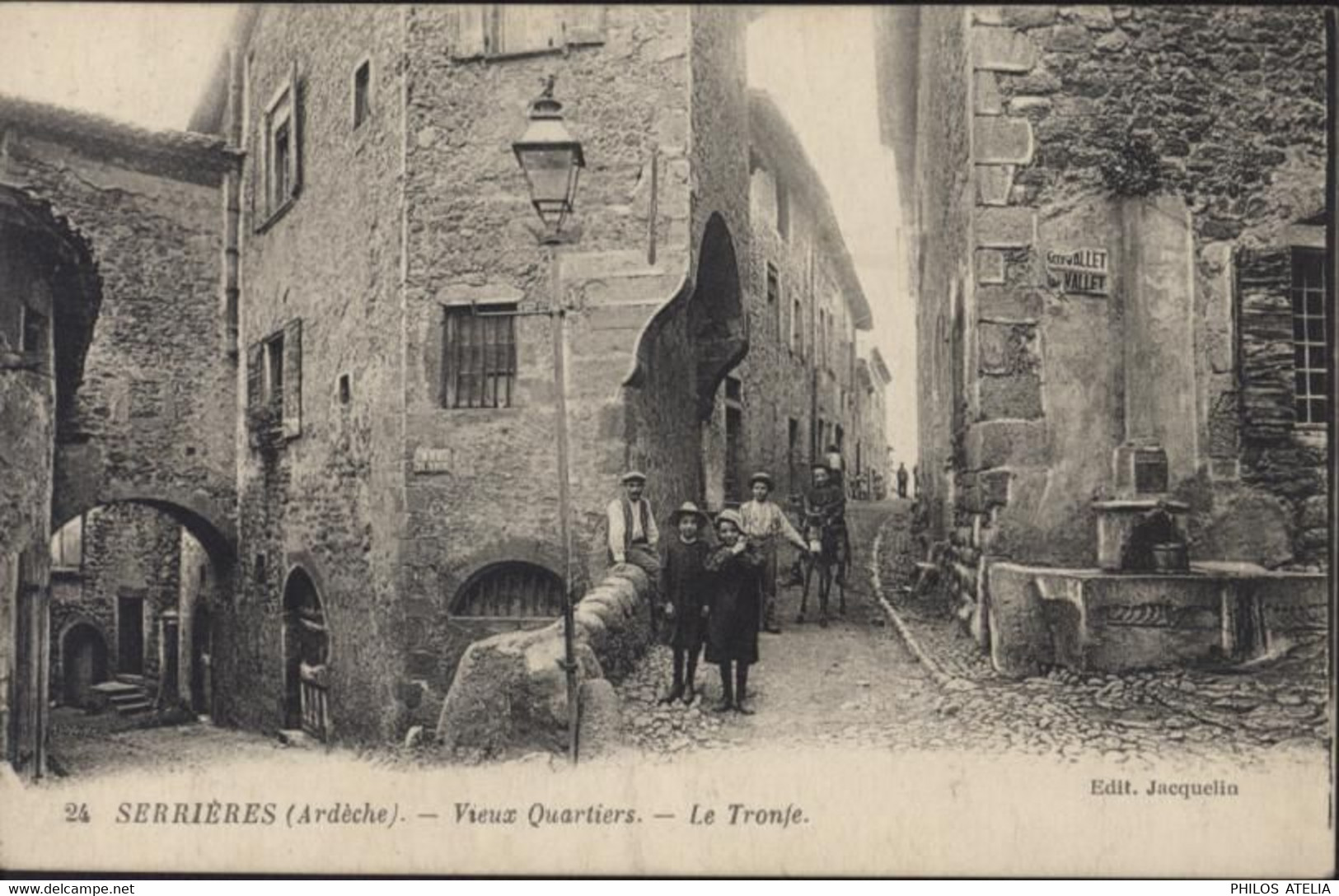 CPA CP Serrières Ardèche Vieux Quartiers Le Tronfe Edit Jacquelin YT 130 CAD Serrières 1924 - Serrières