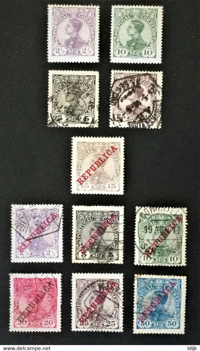 1910-1912 König Manuel II Mi.154*), 156*), 155, 159, Aufdruck REPUBLICA Mi. 171*), 168, 169, 171, 172, 173, 174 - Altri & Non Classificati