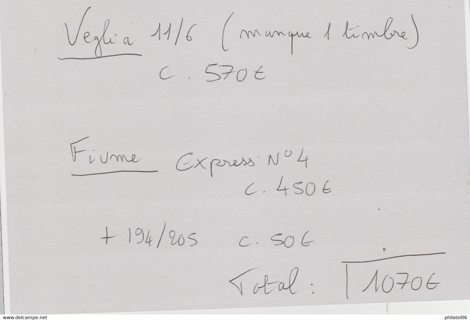 FIUME  ARBE ET VEGLIA  TIMBRES MNH**  NEUFS SANS CHARNIERES  COTE:1070 EUROS - Arbe & Veglia