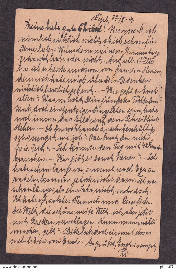 SLOVAKIA - Additionally Franked Stationery Sent To Celje-Cilli 1919 / 2 Scans - Other & Unclassified