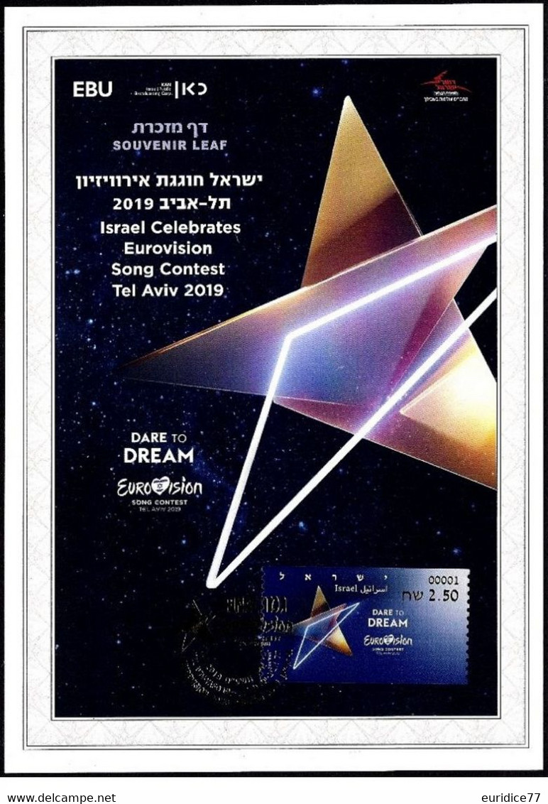 Israel 2019 - Eurovision 2019 - Souvenir Leaf - Collectibles - Full Years